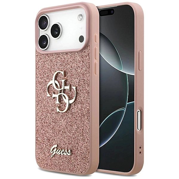 Etui Guess Fixed Glitter Big 4G na iPhone 17 Pro Max - różowe