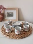 Śliczny zestaw porcelana komplet 6 + 6 Vintage PRL