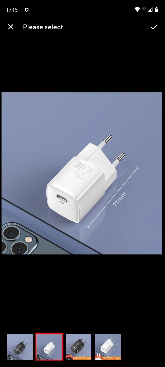 Зарядний пристрій Baseus 20W Super Si USB-C (CCSUP-B02) White