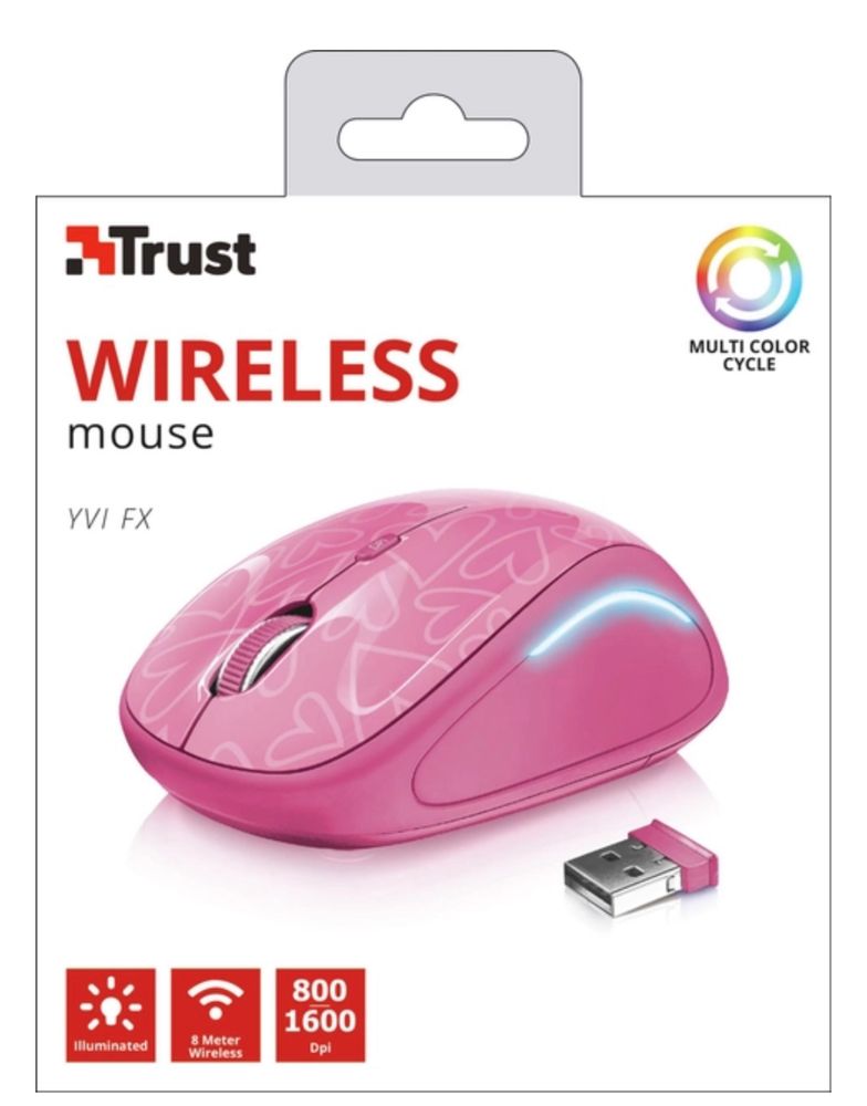 Миша Trust Yvi FX Wireless Pink Мишка Компьютерная