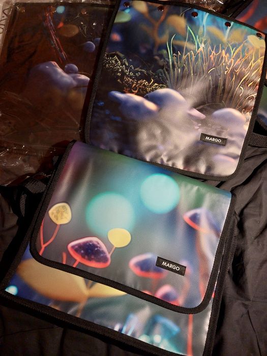 UNIKAT torba laptop 3 w 1 egz. baner grzybki mushrooms psychedelic NOW