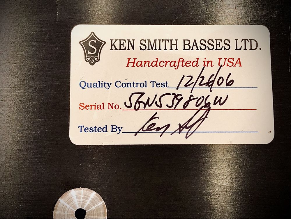 Ken Smith BSR-5GN Gitara Basowa/oryginalny case/2006/produkcja U.S.A