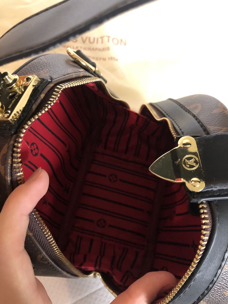Torebka mała elegancka cannes brązowa w stylu loui vuitton z paskiem