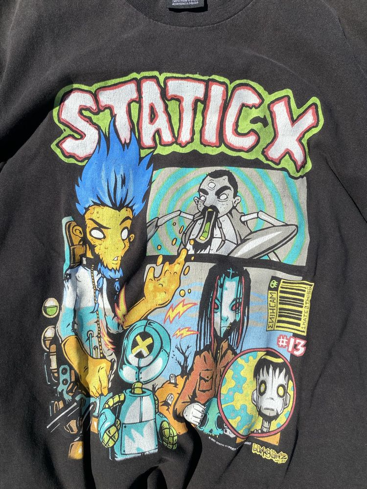 Og tee koszulka made USA vintage 2001 Static X Giant M rare affliction