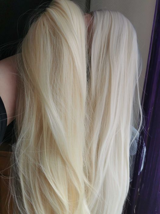 Peruka lace front platynowy blond 65 cm platyna