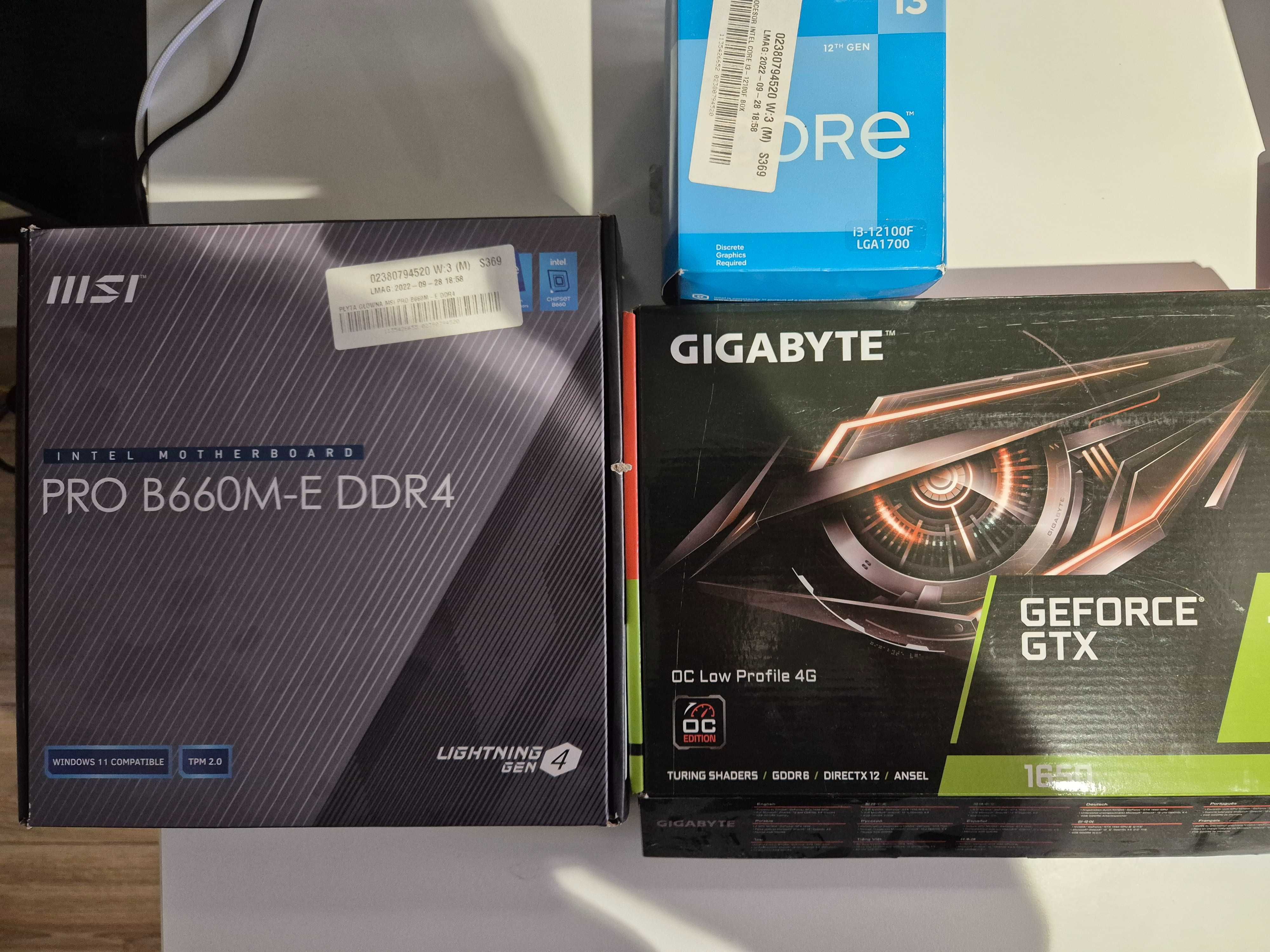 Komputer stacjonarny i3-12100F / GTX 1650 / 16 GB RAM / SSD + HDD