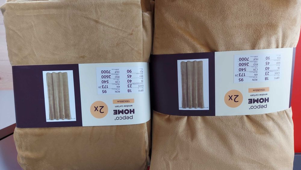 Zasłony w kolorze musztardowym (4szt)
