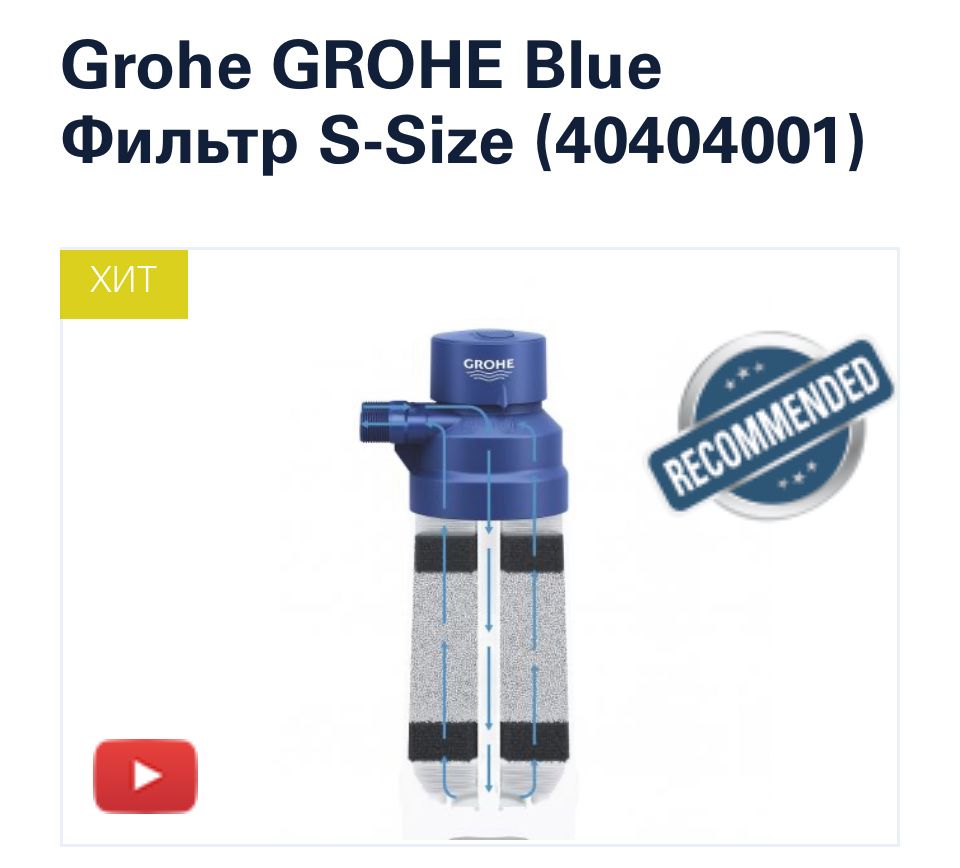 Новий GROHE Blue Фільтр S-Size (40404001)