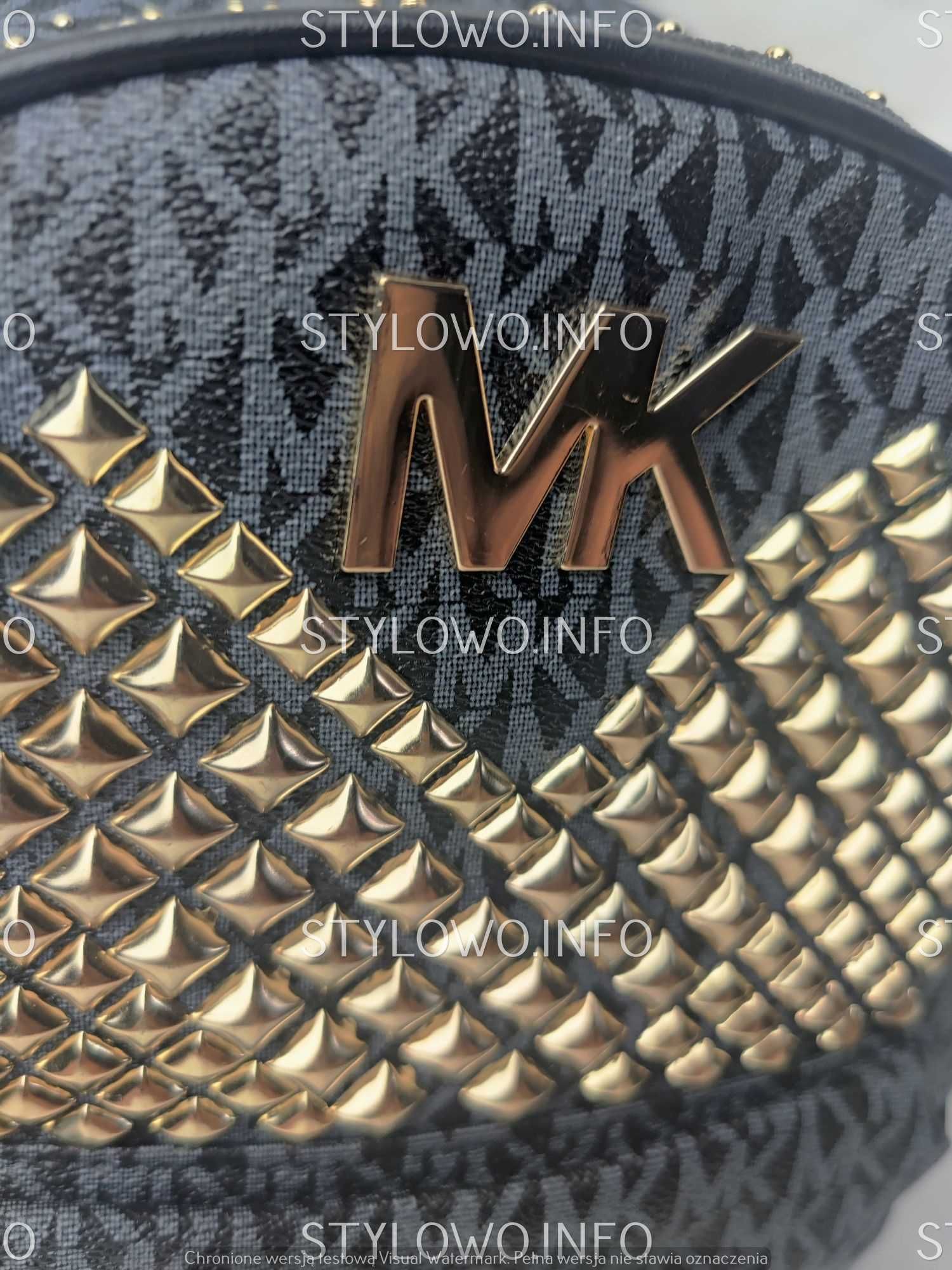 Plecak Michael Kors czarny monogram MK logowany premium ćwieki Hit