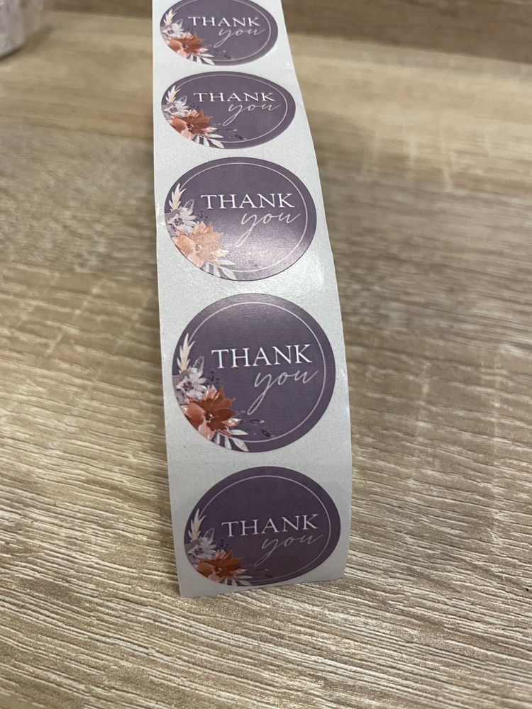 Autocolantes / Stickers em rolo "thank you" para Festas / Neg