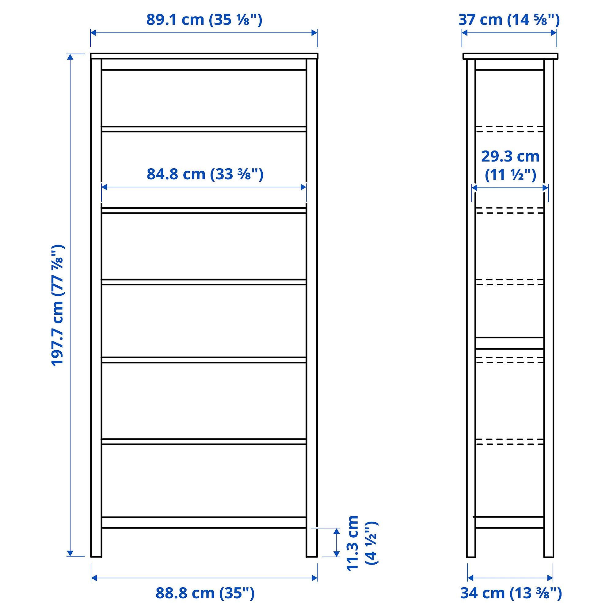 HEMNES Regał, czarnybrąz/jasnobrązowy 90x197cm 204.522.94