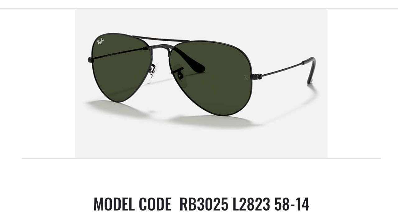 RayBan aviator lente G15