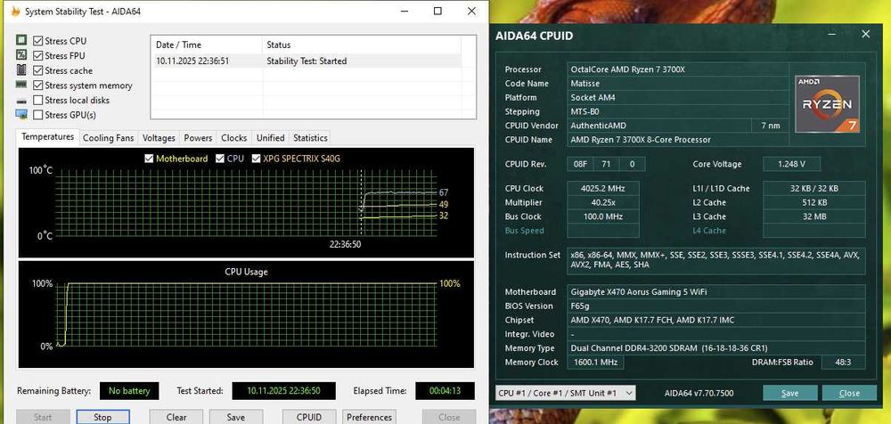 ігровий сет Ryzen 7 3700X 8ядер\16п+ X470 AORUS Gaming 5 WiFi. TradeIN