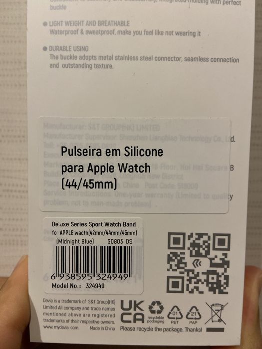 2 x Pulseira Silicone Apple Watch (44/45 mm) NOVA