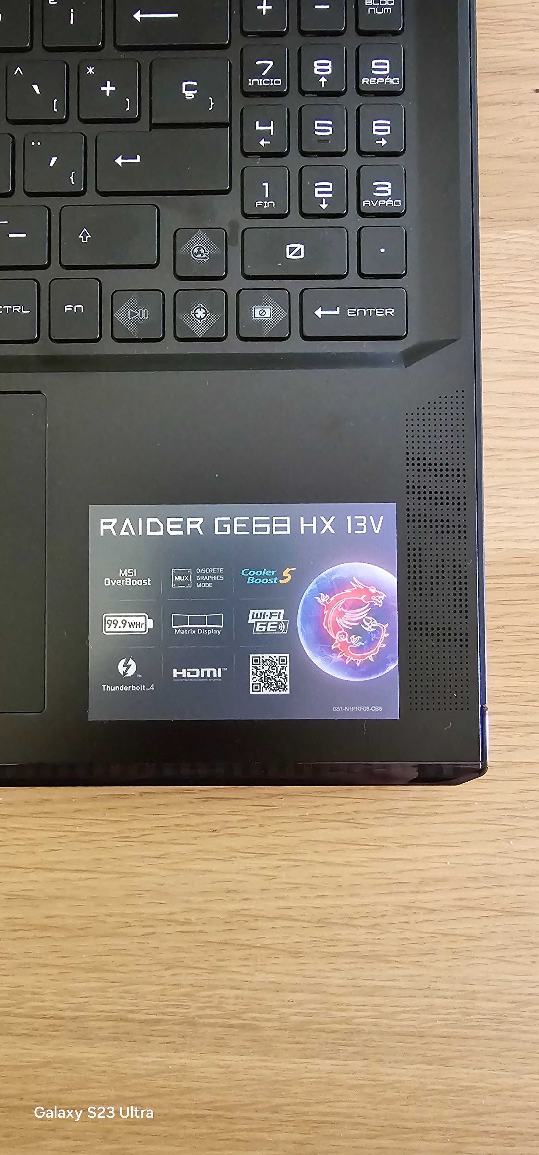 MSI Raider GE68 HX 13V Intel Core i9-13950HX/32GB/2TB SSD/RTX 4060/16"