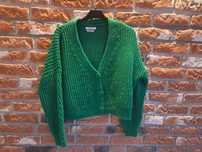 Swetr kardigan zielony guziki Reserved S/M oversize