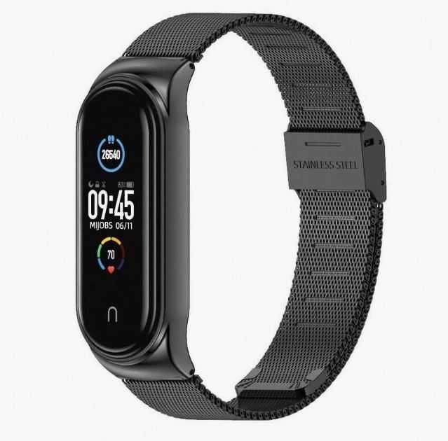 Pulseira metal preta para Xiaomi MiBand 5/6/7 Nova embalada