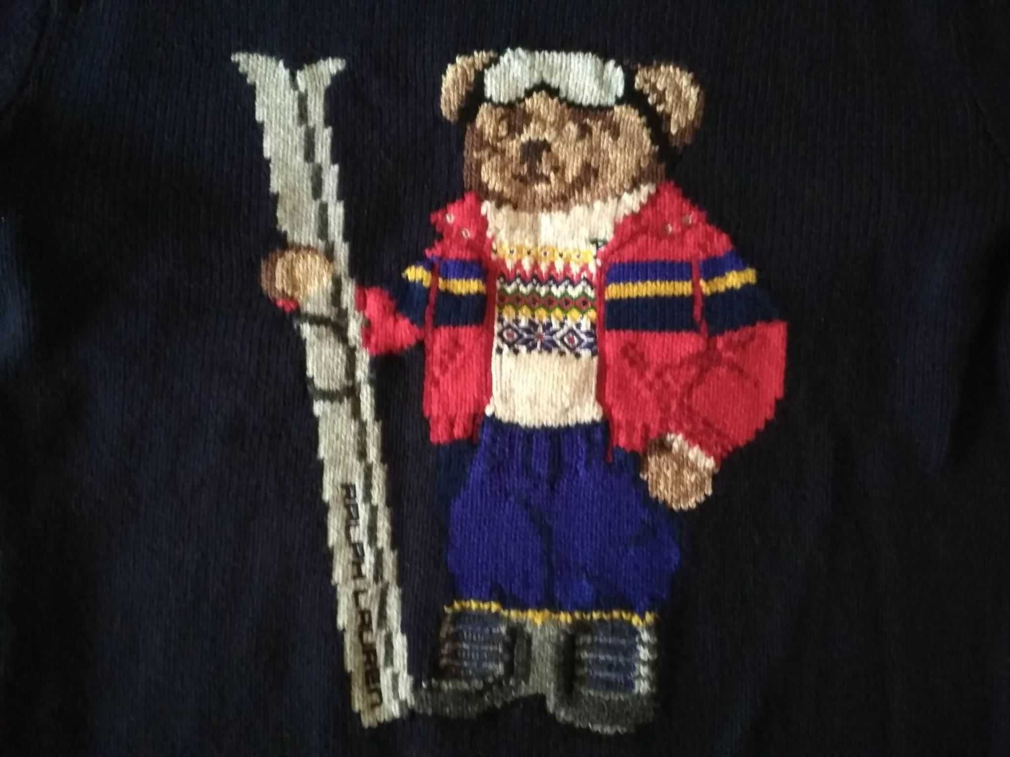 Ralph Lauren Polo Bear sweter rozm XS S  34-36 Miś Luksusowy z misiem