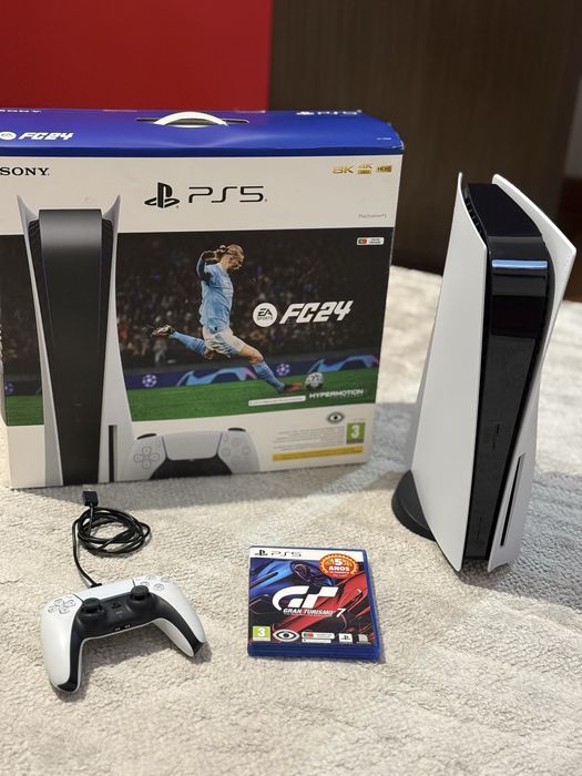 PlayStation 5 com Leitor + Caixa + Comando + GT7 – Como Nova