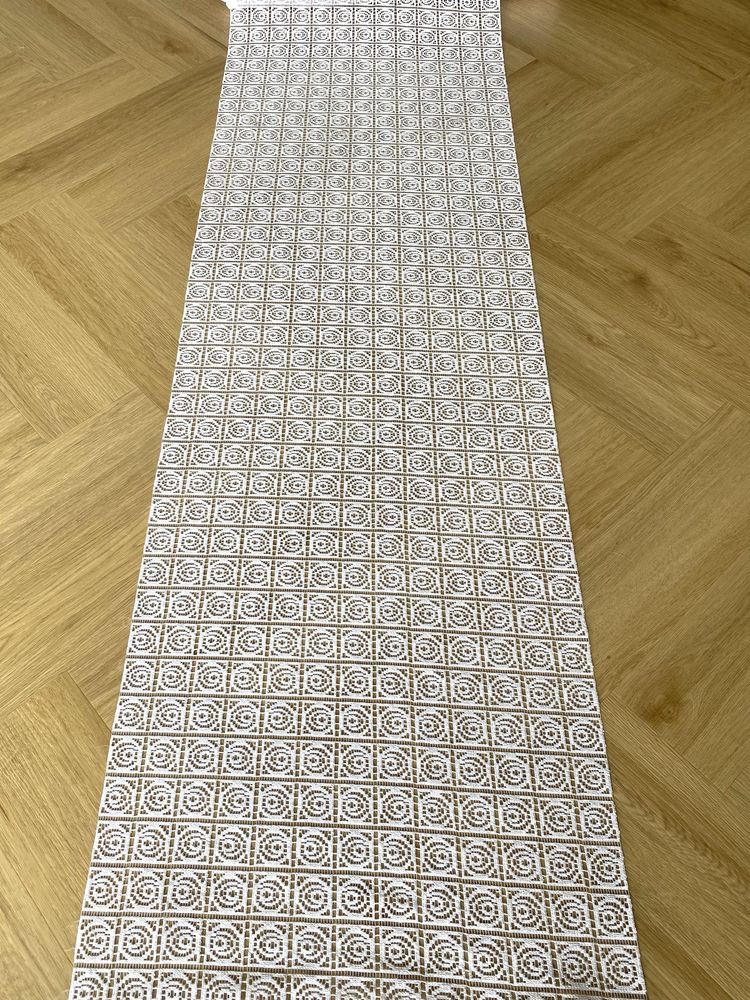 53cm x 200cm biały ażurowy bieżnik geometryczne wzory
