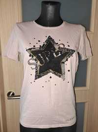 Bluzka tshirt Guess pudrowy róż star gwiazda Los Angeles