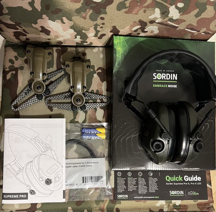 Активні навушники + кріплення карбон ТОП‼️ Sordin Supreme Pro-X Швеція