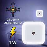 Lampka nocna kontaktowa led bezpieczna z czujnikiem zmierzchu eko 1 W