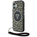 Etui Guess HC IML Leopard Triangle Cord Strap MagSafe do iPhone 16 - b
