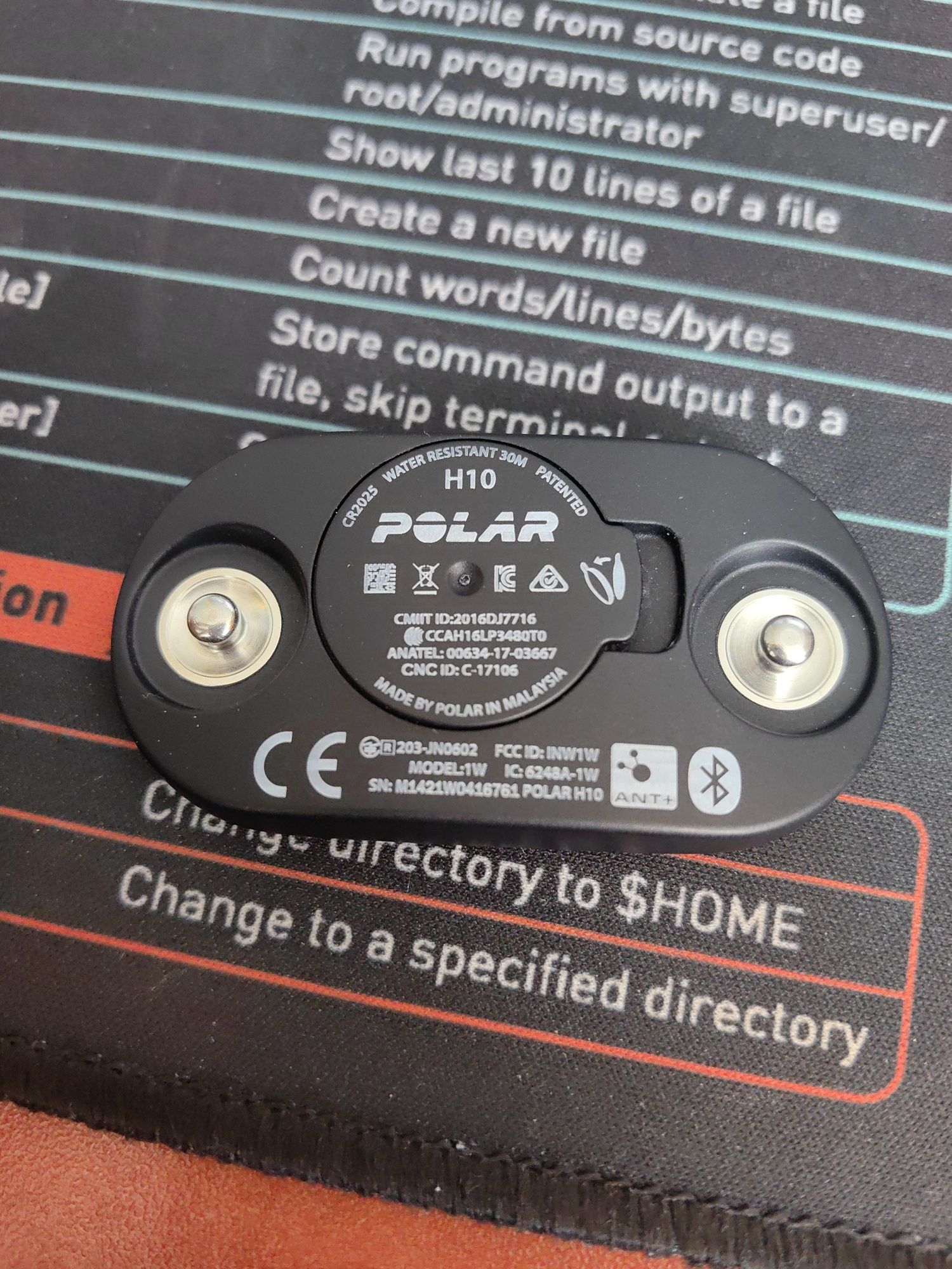 Polar H10 heart rate sensor