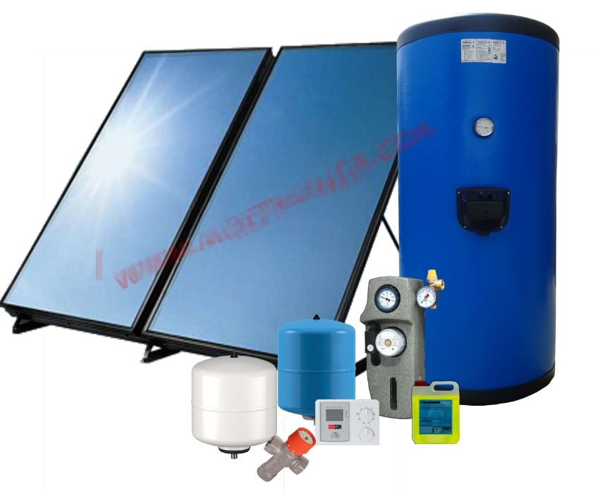 Sistema Solar Forçado 300L INOX dupla Serpentina.