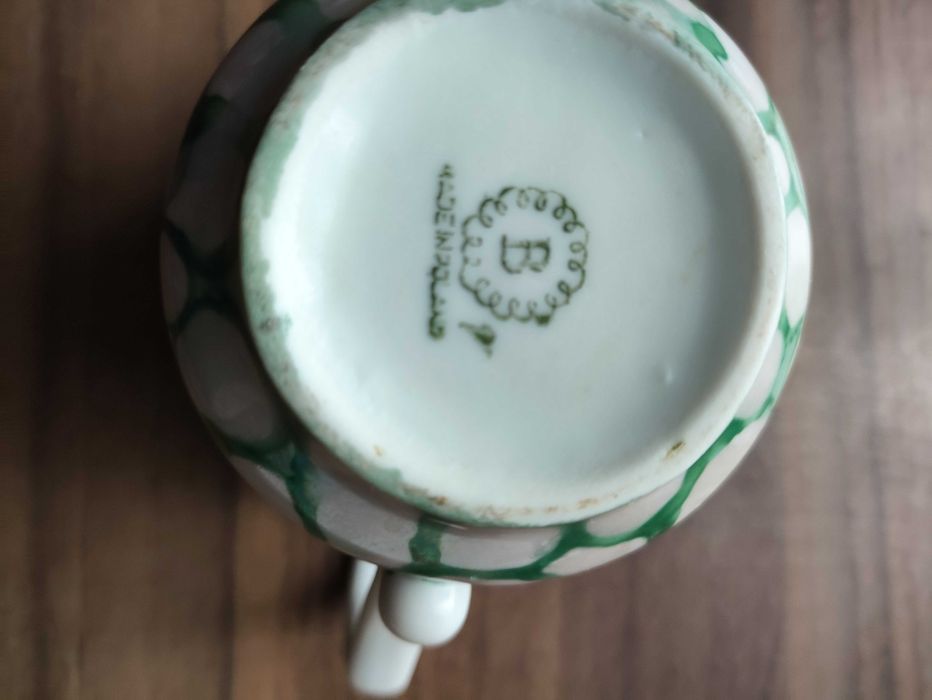 serwis porcelanowy do kawy/herbaty marmurek zielony Bogucice