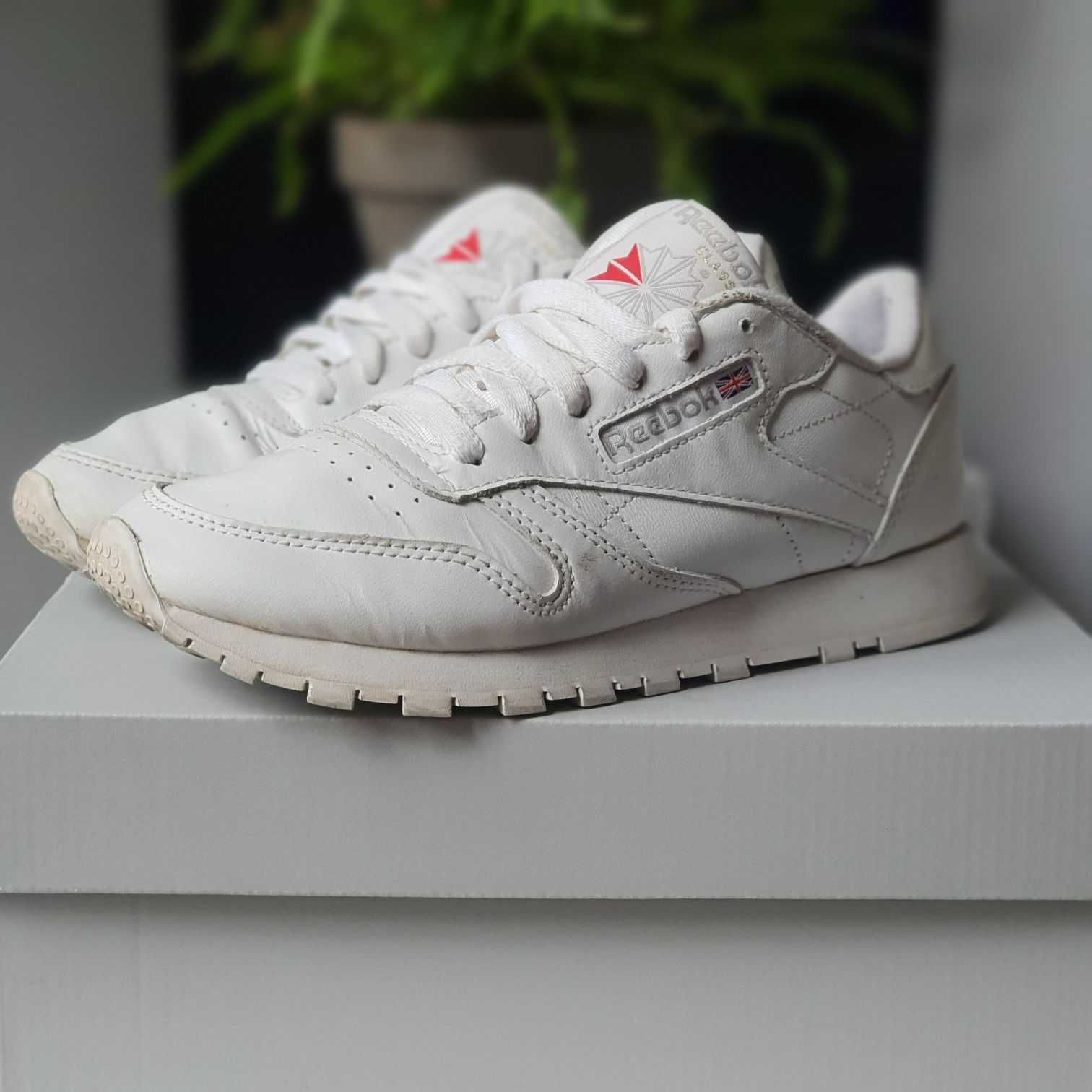 Buty Reebok Classic Leather - białe - 36 - oryginalne