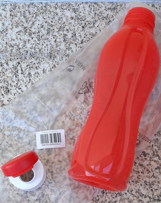 Eco Garrafa Tupperware 750ml vermelha