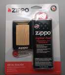 Зажигалка Zippo комплект с топливом для заправки, матовая латунь б/у