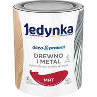JEDYNKA Deco&Protect DREWNO i METAL emalia akrylowa czerwony mat 0,7 l