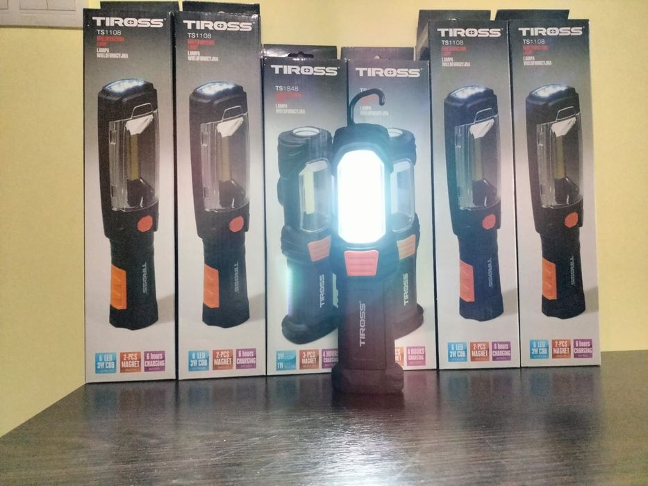 Ліхтарик акумуляторний Tiross, з потужним акумулятором.