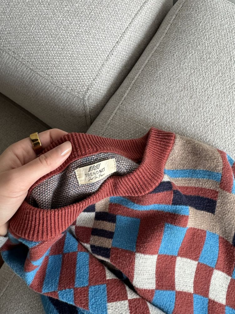 Brązowy czekoladowy sweter S 36 100% bawełna oversize COS
