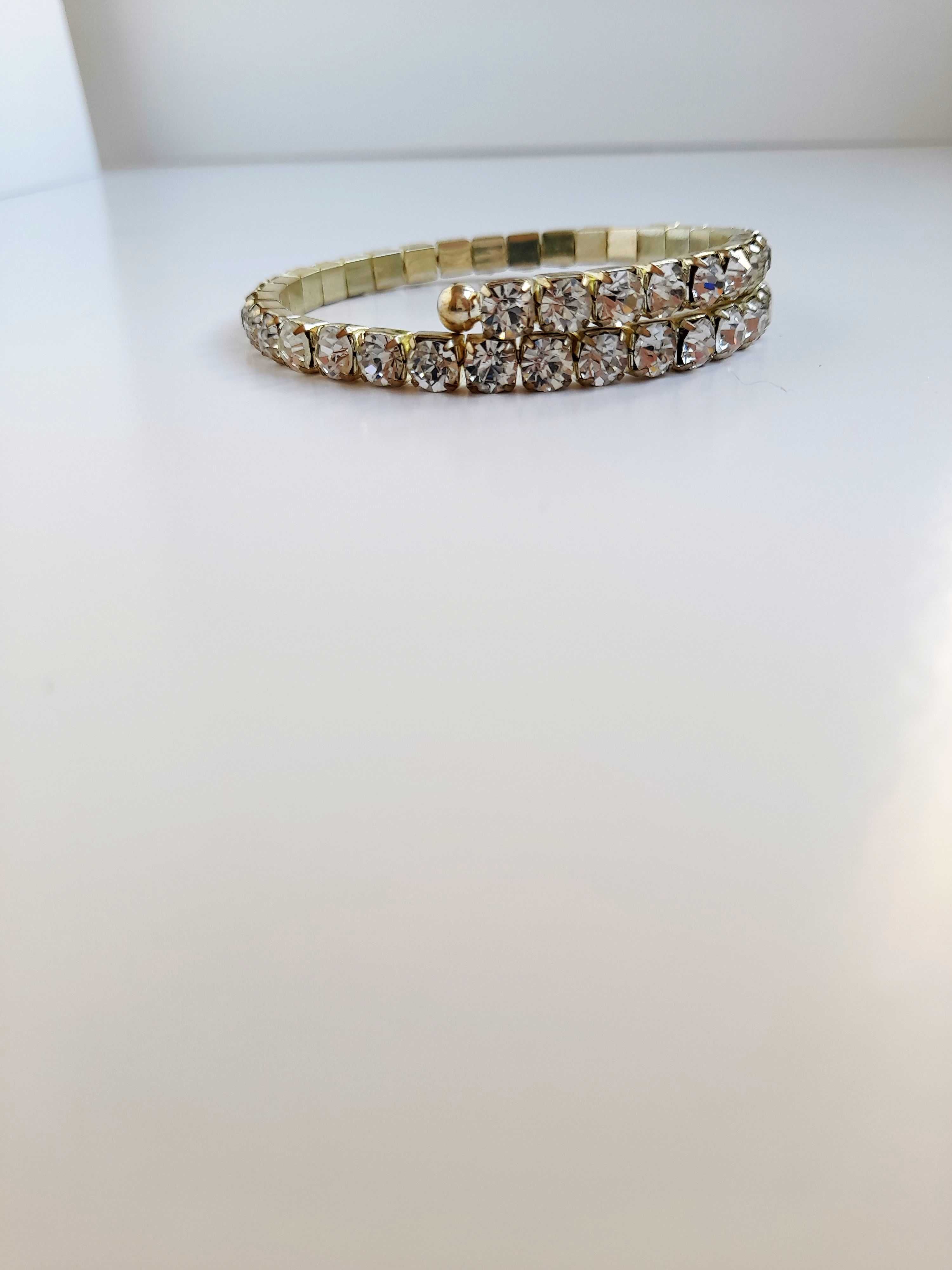 Pulseira bracelete de strass brilhantes