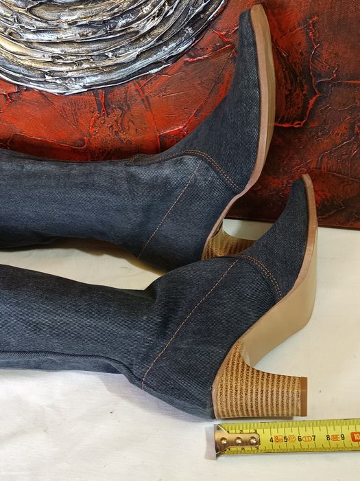 34 botas cano com tacão