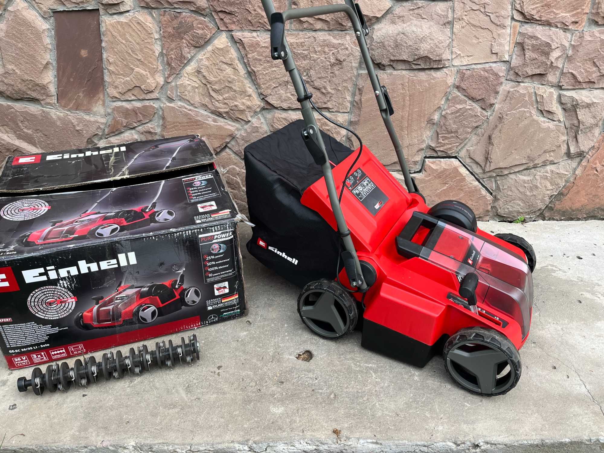 Аератор-скарифікатор акумуляторний Einhell X-Change GE-SA 36/35 Li-Sol