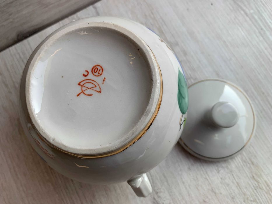 Сахарница Барановский Полонский Довбыш кобальт фарфоровый завод