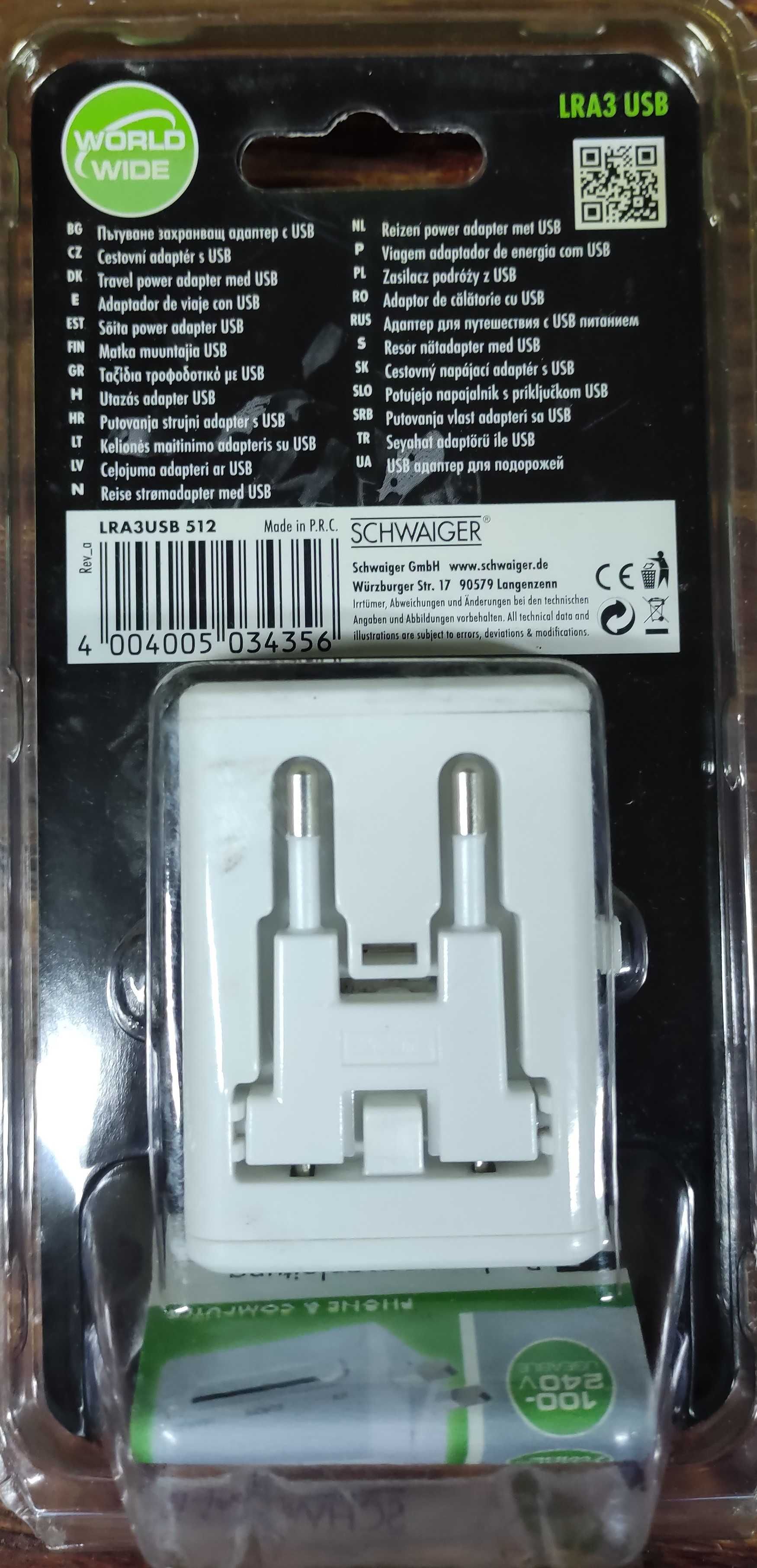 Schwaiger LRA3USB adapter podróżny