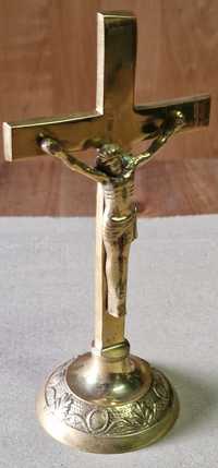 Mosiądz,  Jezus Chrystus mosiężny krucyfiks , statua , figurka