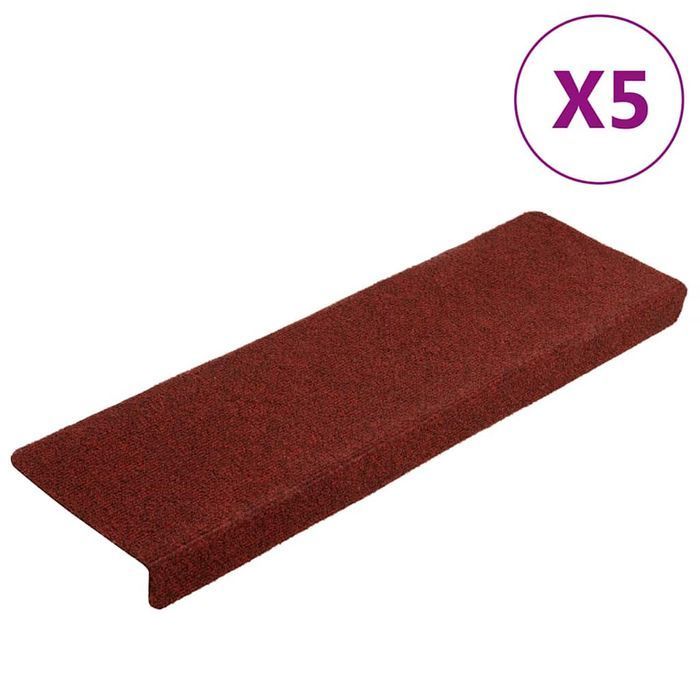 Vidaxl Nakładki Na Schody, 5 Szt., Bordowe, 65X21X4 Cm