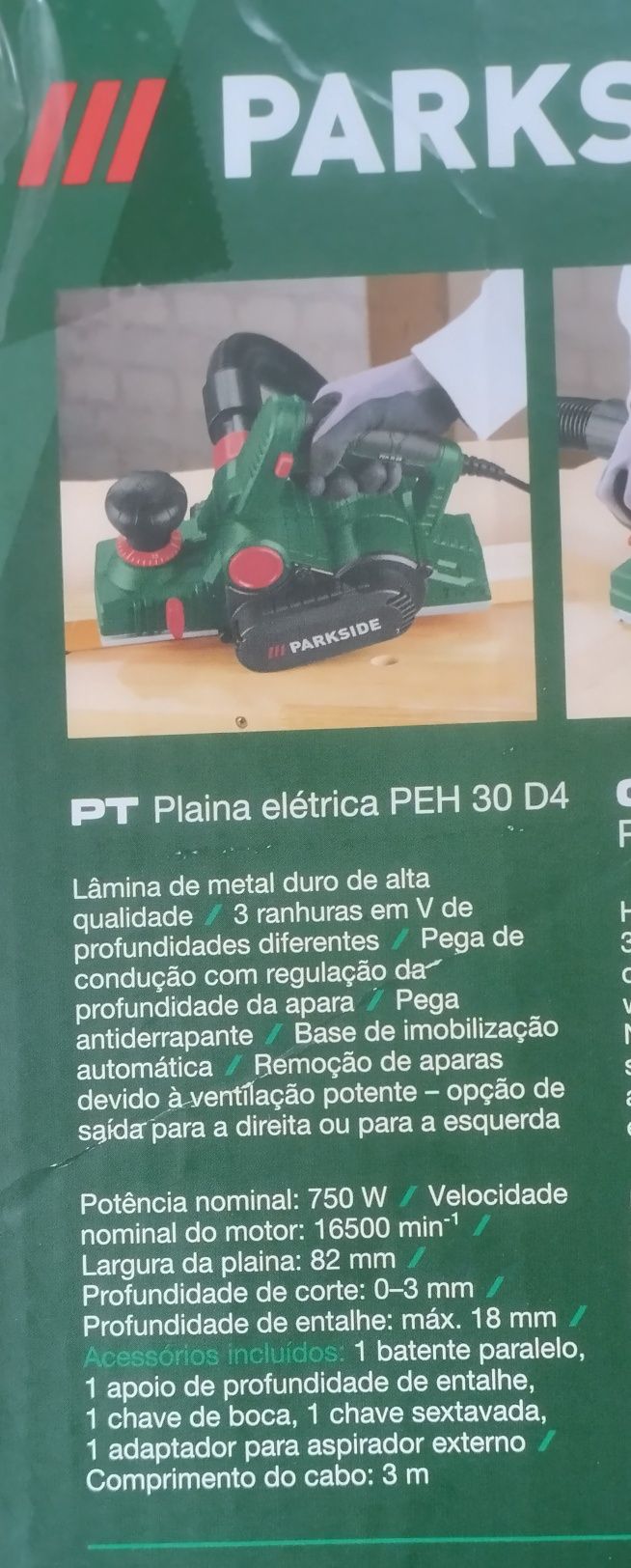 Plaina elétrica Parkside 750W