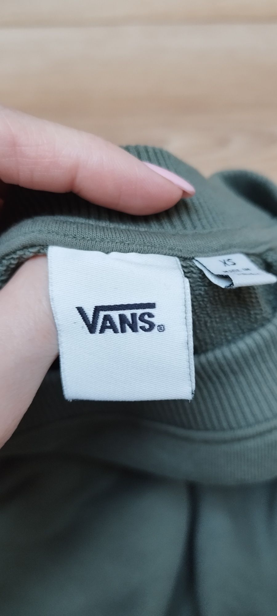 Bluza ciemnozielona Vans różowa