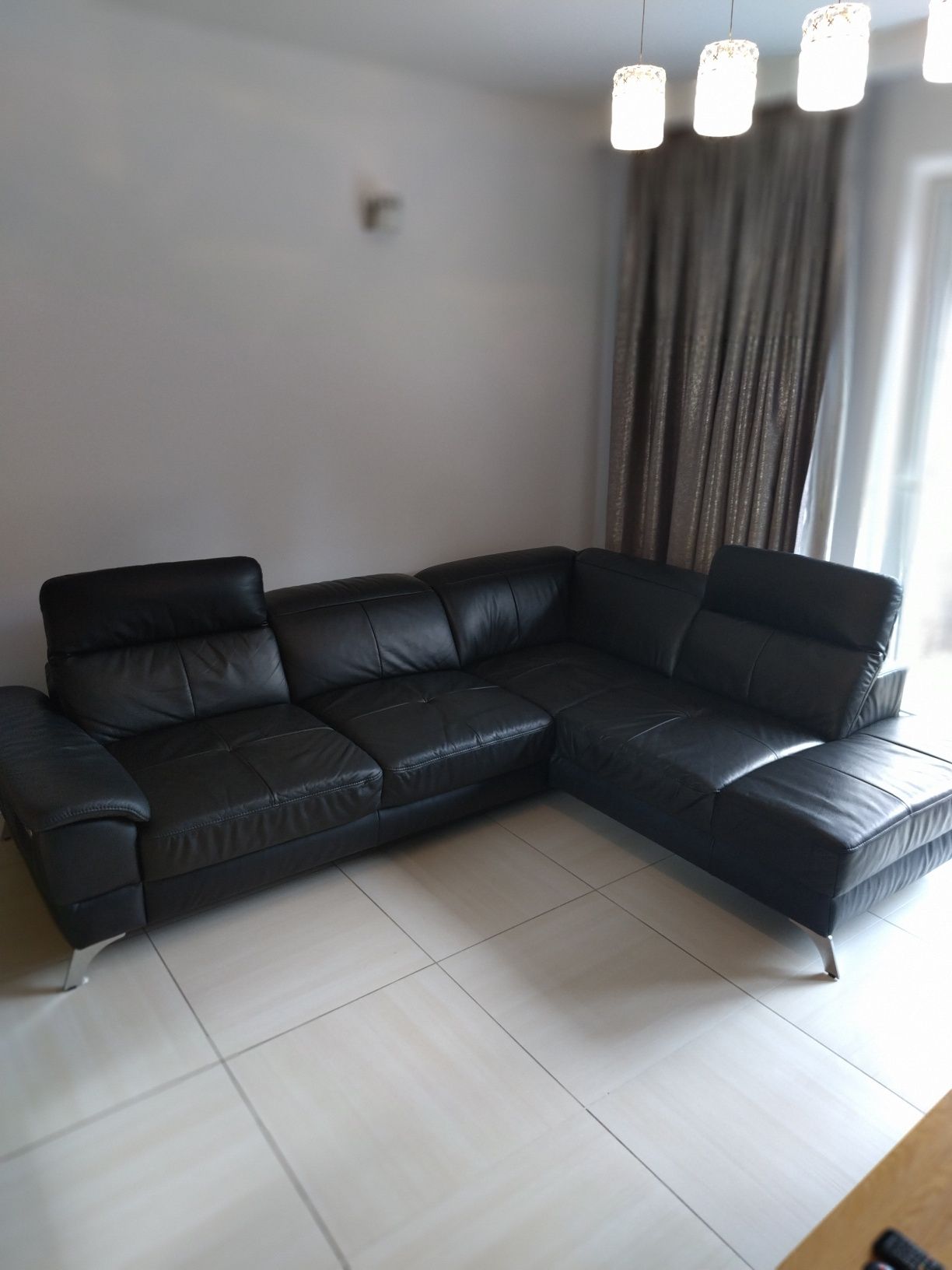 // Sofa Narożnik Elektryczny 100% Naturalna Skóra Gala Collezione //