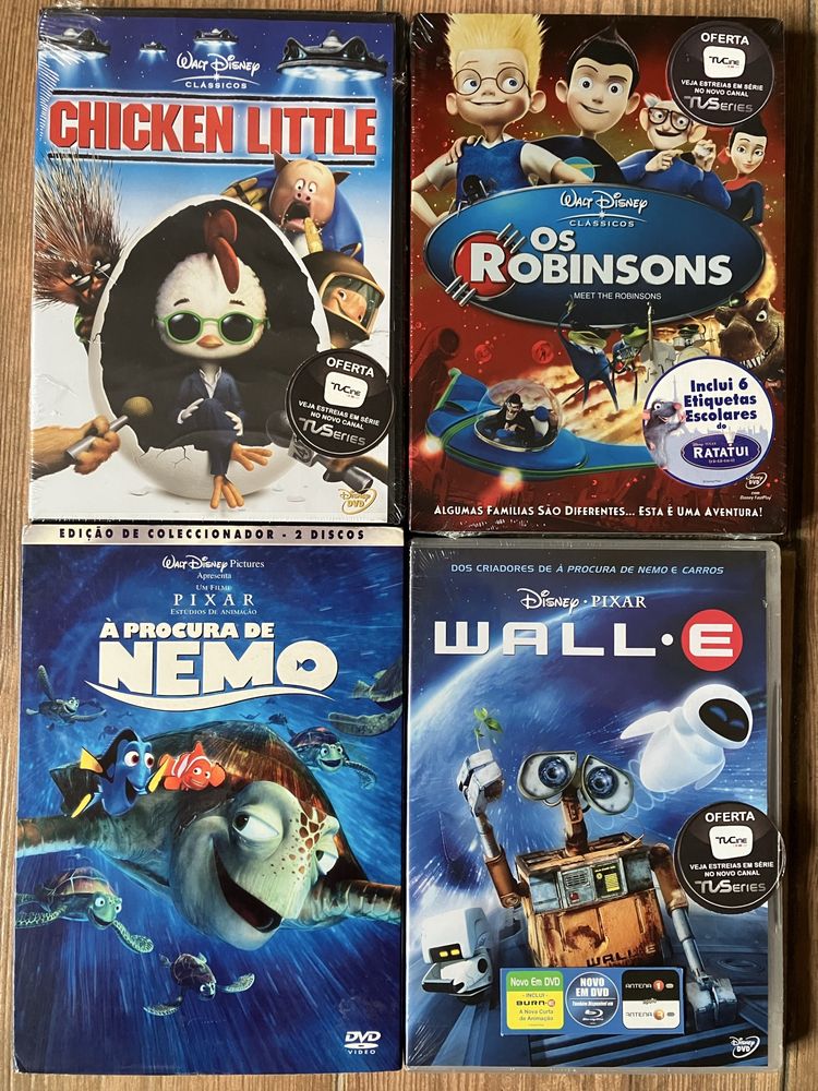 Wall E, Chicken Little, Os Robinsons, À Procura de Nemo DVDs