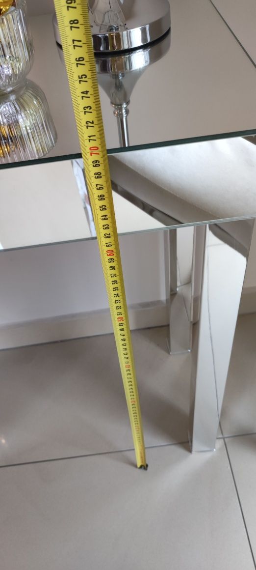 Lustrzana konsola srebrna Glamour szer 60 x gł 30 x wys 70