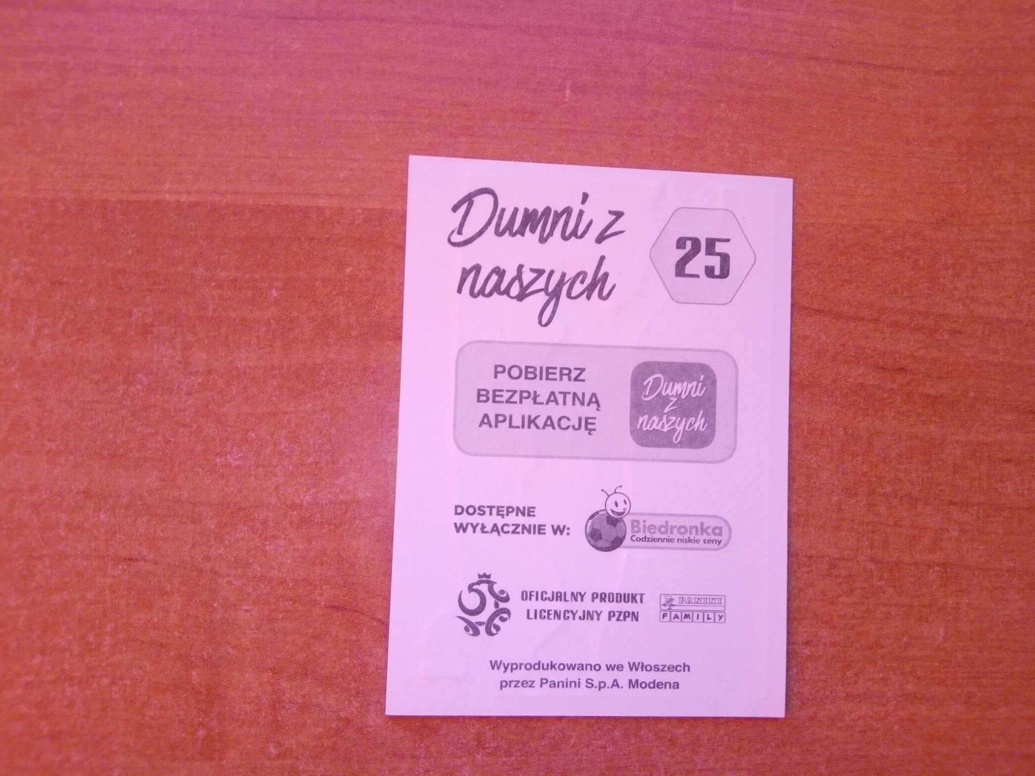 Naklejka Dumni z naszych nr 25 Panini Modena PZPN Biedronka 7,5 x 5cm